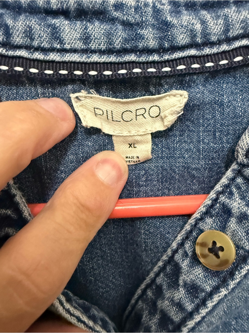 Pilcro Short-Sleeve Denim Button-Front Shirt - Blue - Picture 2 of 2